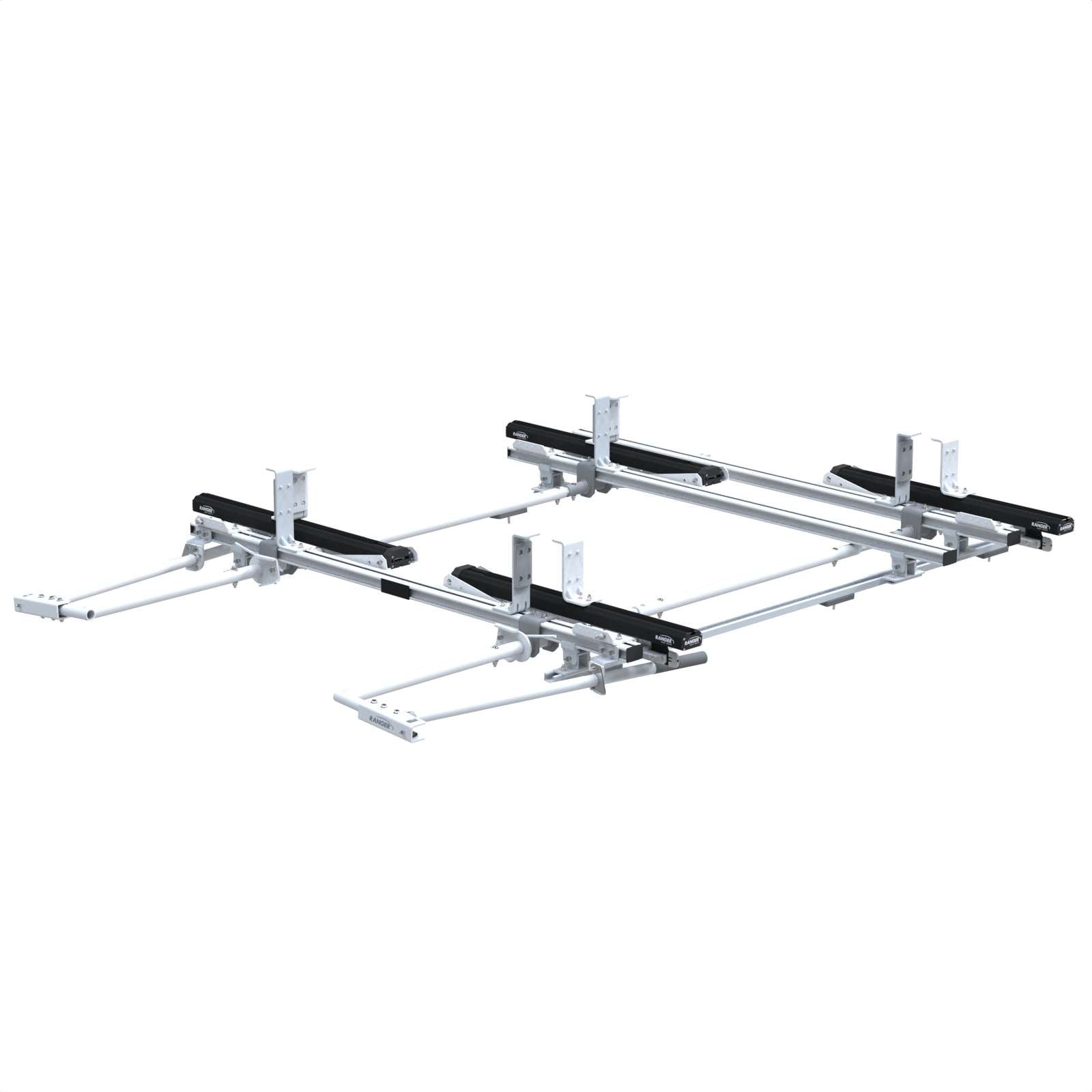 Max Rack Low Roof Drop Down Ladder Rack, Double Side, 3 Bar, Ford Transit LR RWB - 1850-FTR3