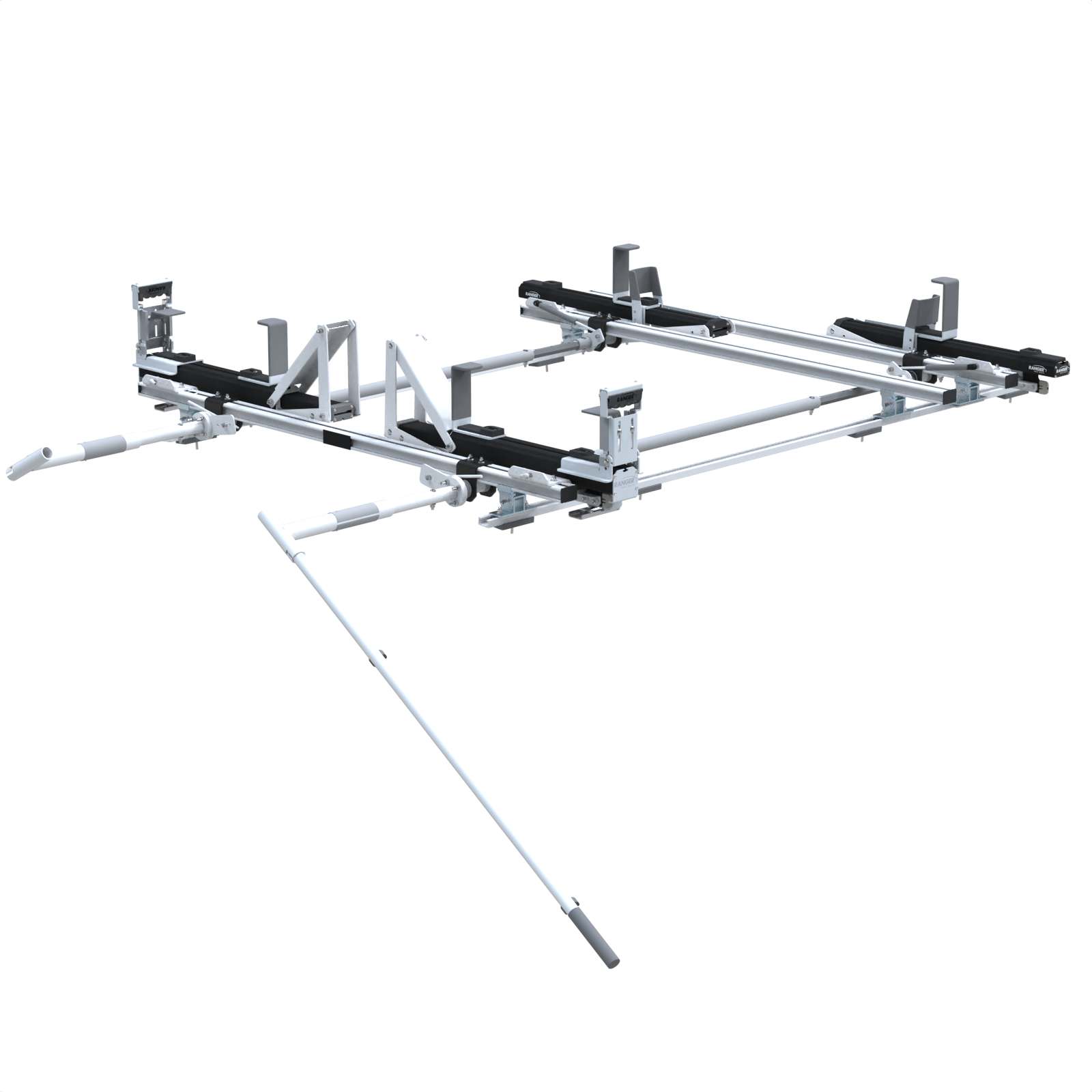 Max Rack 2.0 Drop Down Ladder Rack, Double Side, 3 Bar, Ford Transit MR/HR LWB/XWB - 1880-FTL3