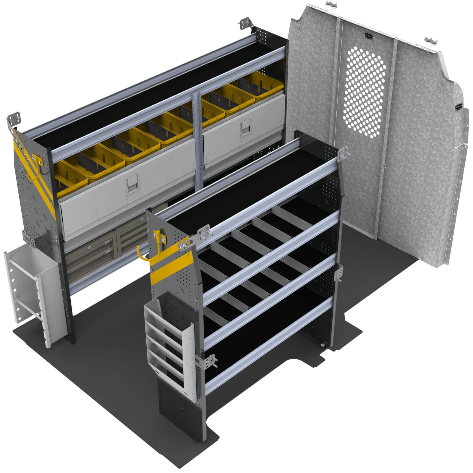 Electrician Van Shelving Package, Ford Transit Med Roof, 130” WB - FTR-11