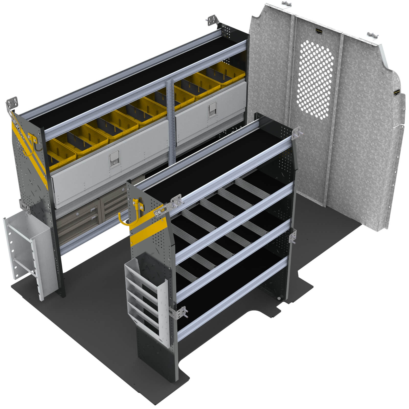Electrician Van Shelving Package, Ford Transit Med Roof, 130” WB - FTR-11
