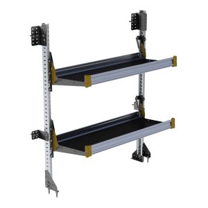 Fold-Away Cargo Van Foldable Shelving System, 2 Levels, 65"h x 48"w