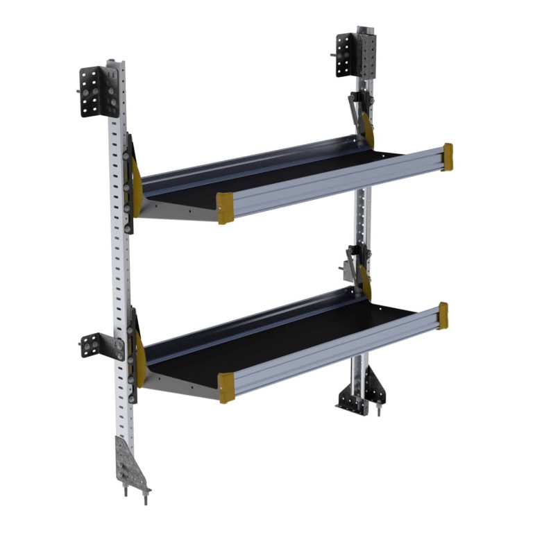 Fold-Away Cargo Van Foldable Shelving System, 2 Levels, 65"h x 48"w